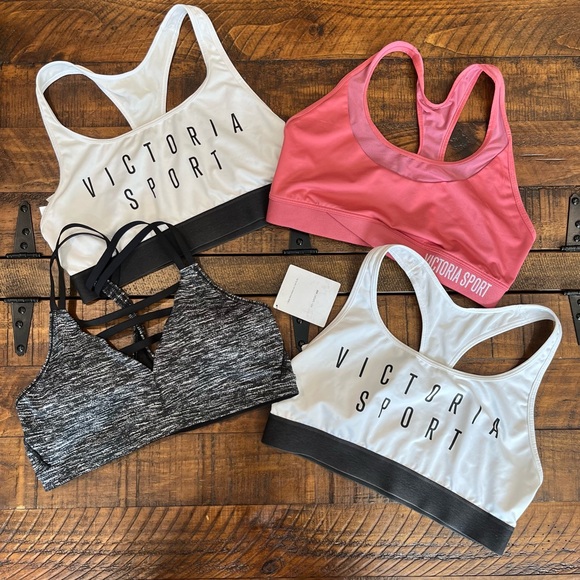 Women's Sports Bra Bundle - White, Pink, Black - Picture 1 of 3